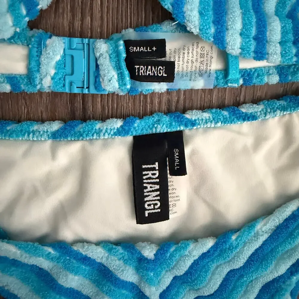 triangl swimwear Blue Striped Bikini Set